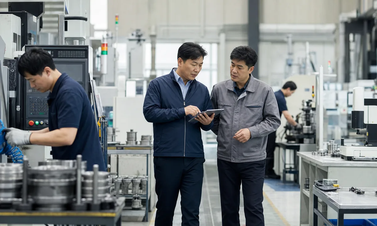 ISO 9001 문서화 전 실제 생산 프로세스를 확인하는 품질 담당자