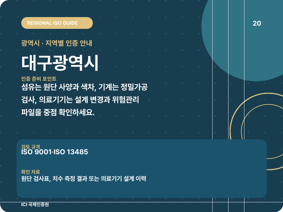 대구광역시 ISO 인증 준비 포인트 카드
