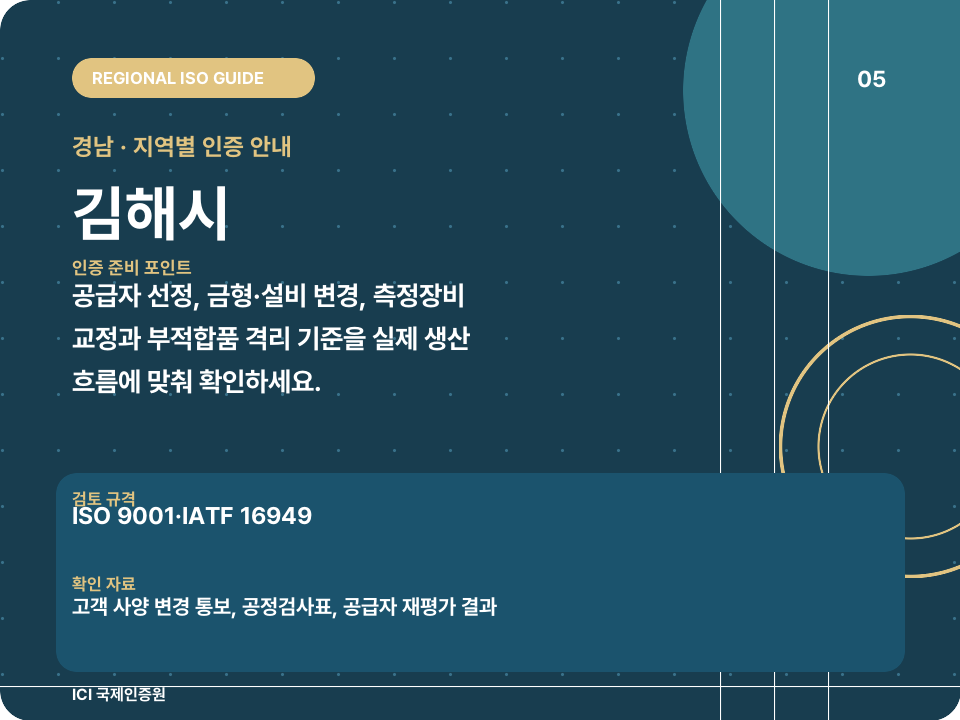 김해시 ISO 인증 준비 포인트 카드