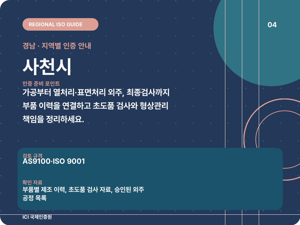 사천시 ISO 인증 준비 포인트 카드