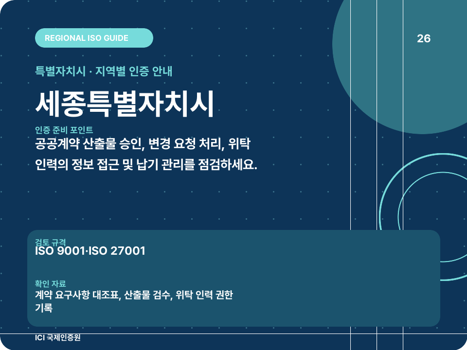세종특별자치시 ISO 인증 준비 포인트 카드