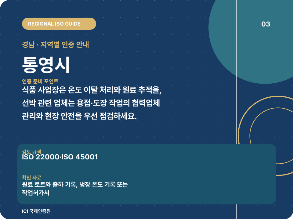 통영시 ISO 인증 준비 포인트 카드